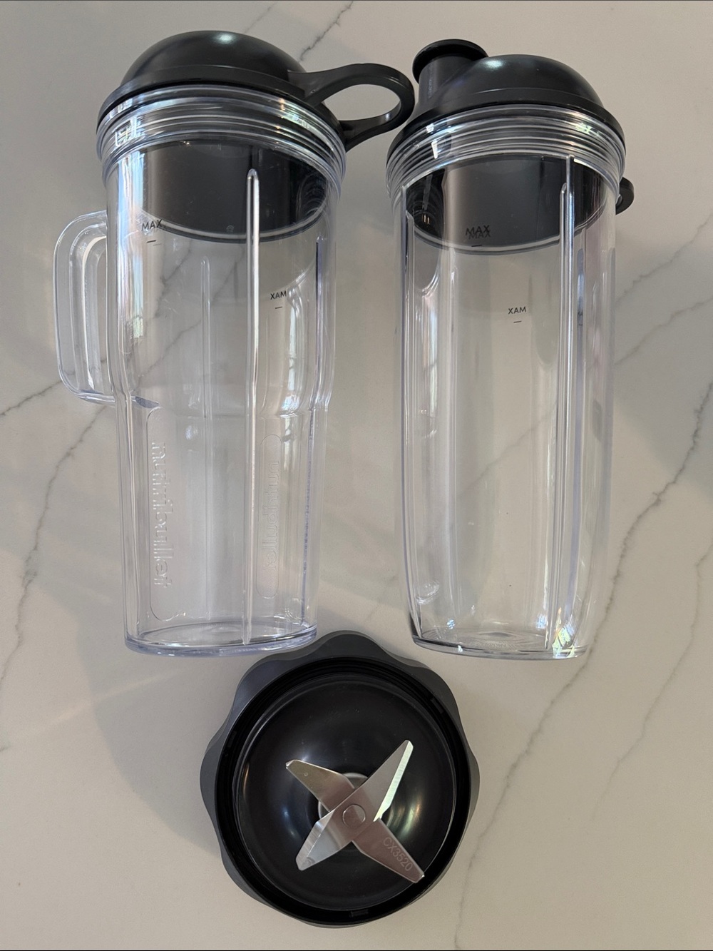 Nutribullet Blender Bottle Replacement Cups and Blade Assembly - Black